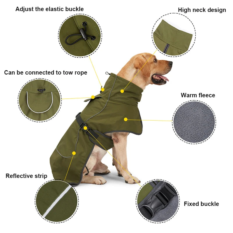 Warm winter jacket for large dogs