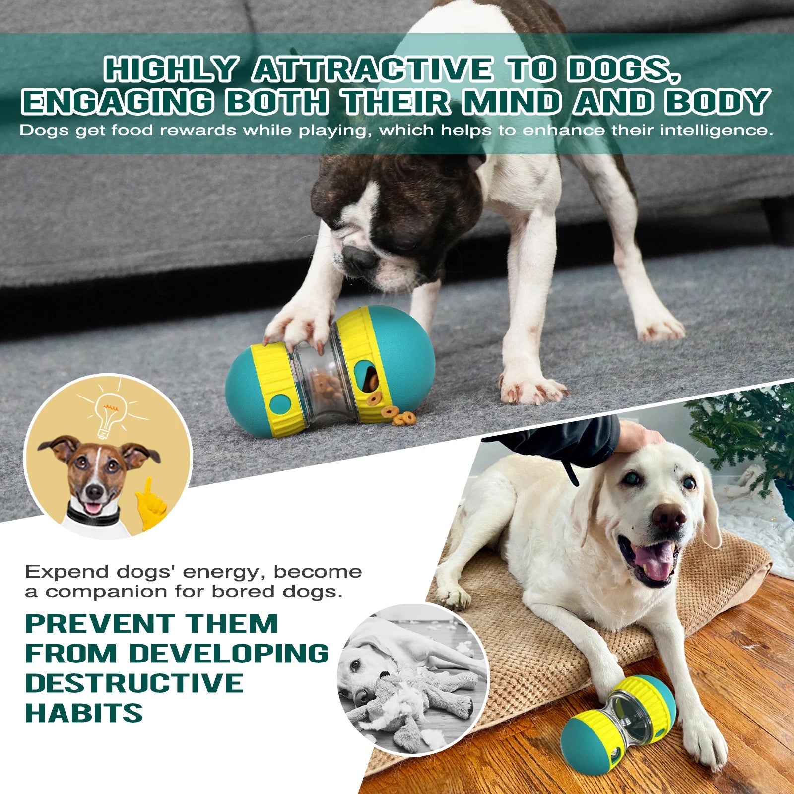 Dog Toy Pet Interactive Leaky Food Ball Slowly Feeding Protects Stomach Improve IQ