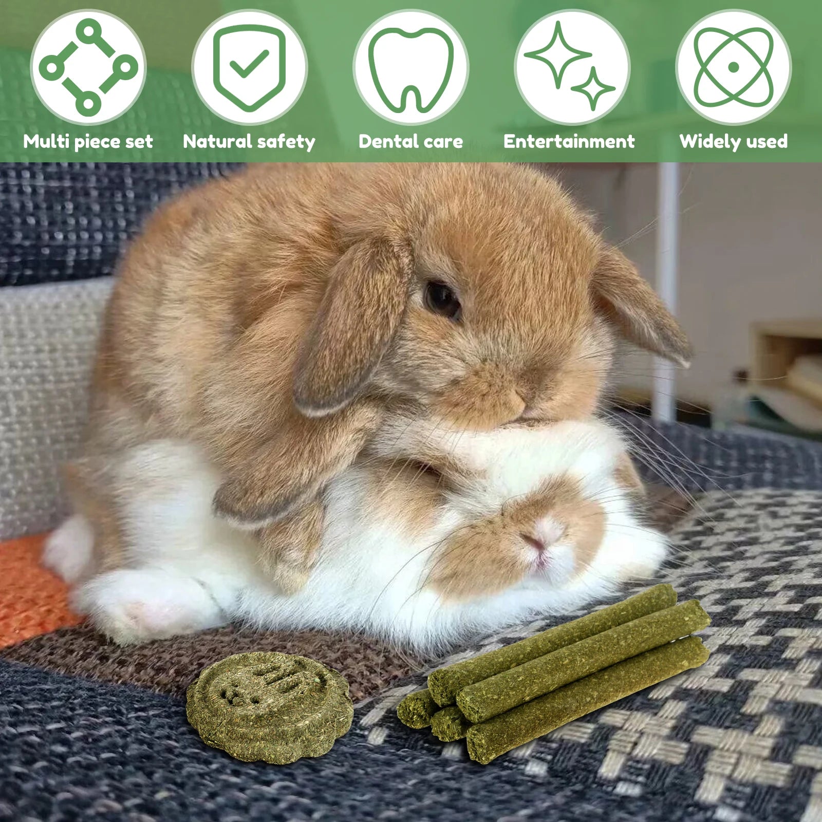 Interactive Bunny Chew Toy Bite Resistant Rabbit Enrichment Toy