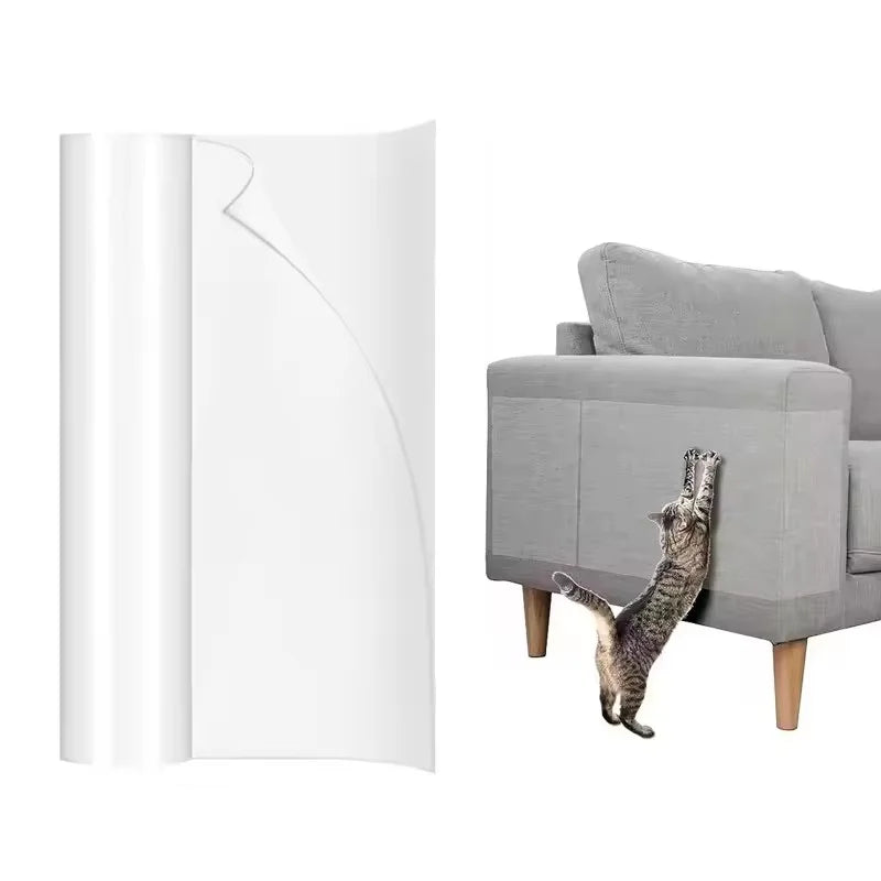 Self-adhesive transparent tape to protect furniture from cat scratches