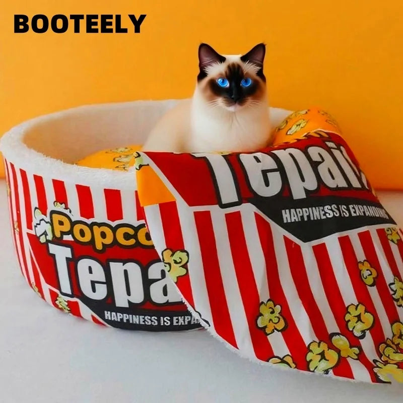 Popcorn Cat Sleeping Nest Warm Winter Pet Nest