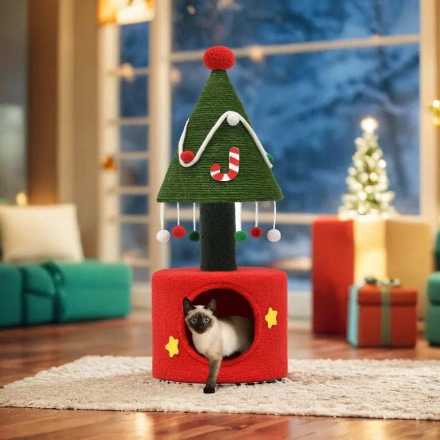 32 Cute Cat Christmas Trees with Cat Scratching Post