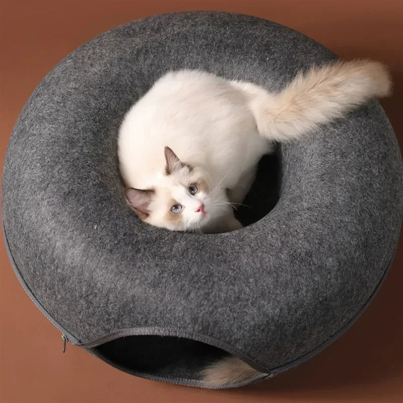 Felt Donut Cat Bed with Vent