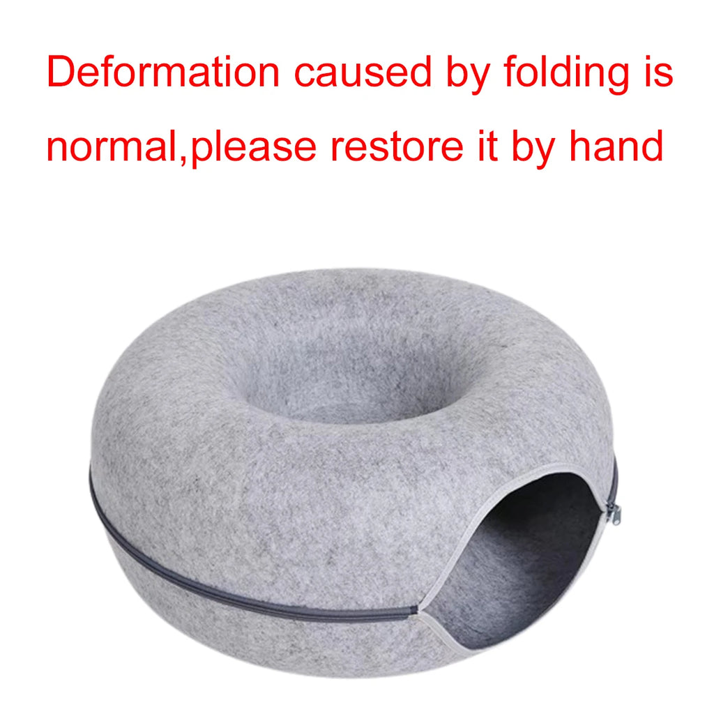 Felt Donut Cat Bed with Vent