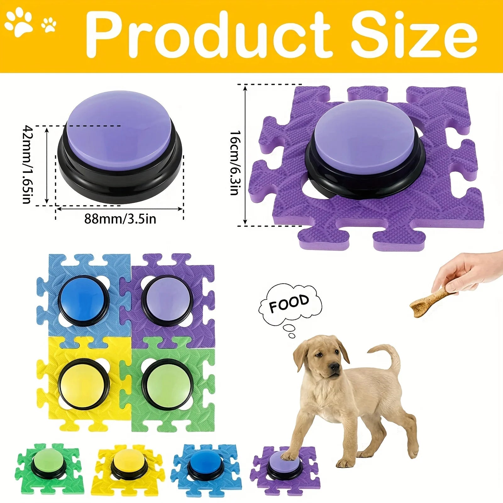 4pcs Recordable Talking Button With Pad Interactive Toy Dog