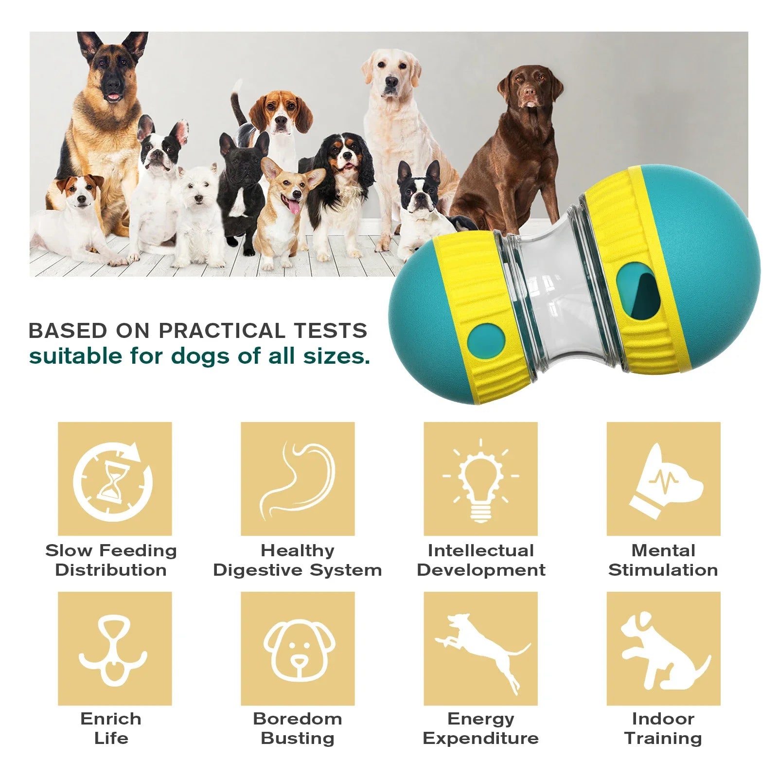 Dog Toy Pet Interactive Leaky Food Ball Slowly Feeding Protects Stomach Improve IQ