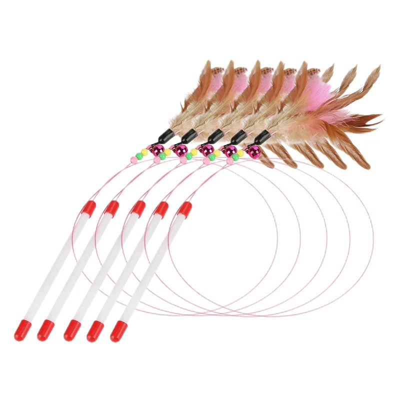 1-10 Pieces Interactive Feather Toy Accessories for Cats