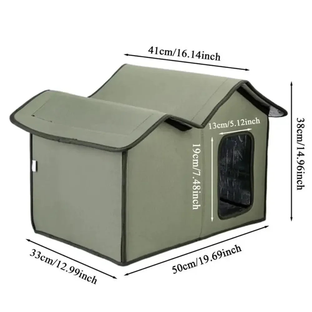 Waterproof Outdoor Cat House with Detachable Roof