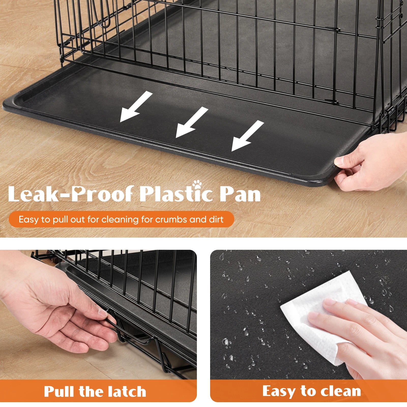 Collapsible wire dog cage