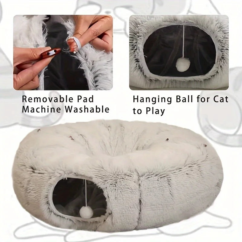 Luxury Cat tunnel, warm, foldable, removable, and washable