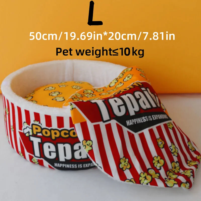 Popcorn Cat Sleeping Nest Warm Winter Pet Nest
