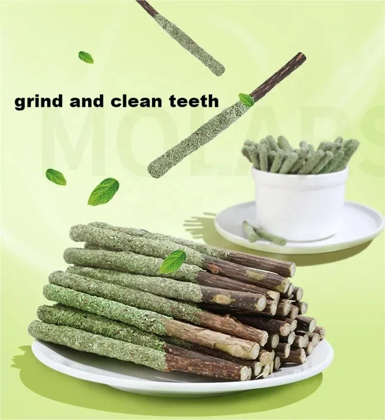 6 Natural Cat Scratching and Bite Sticks with Mint Flavor