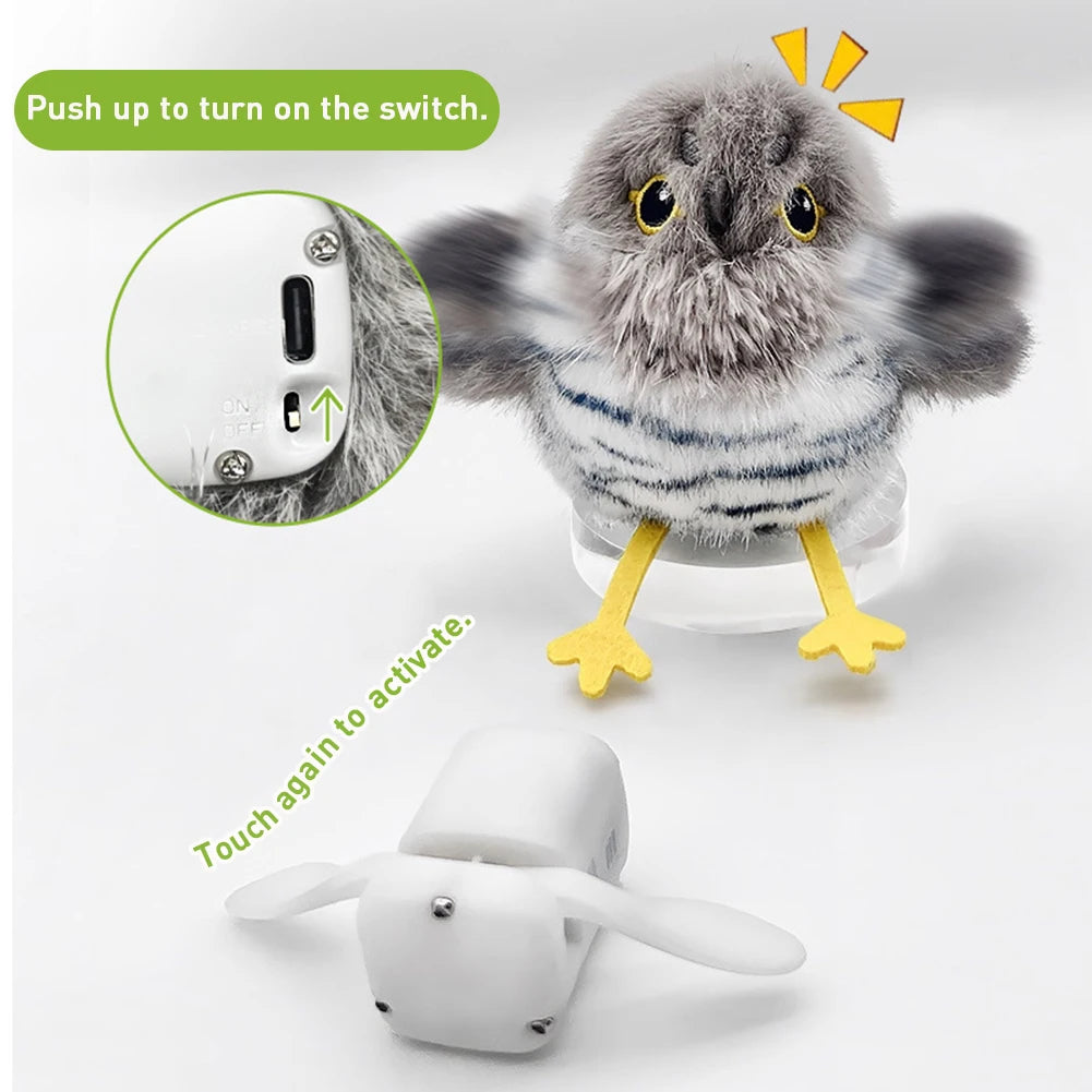 Chirping Bird Catnip Toy Flapping Bird
