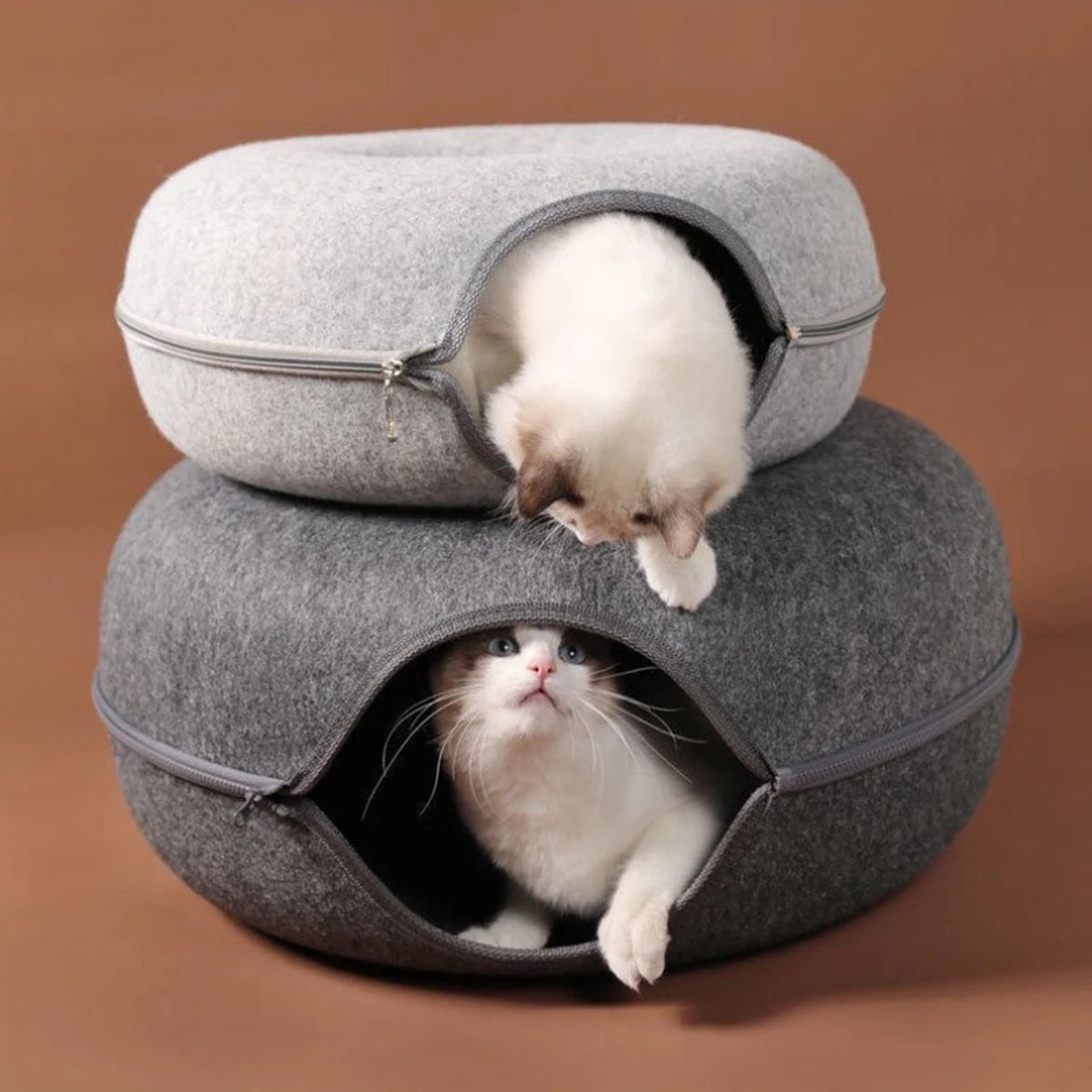 Felt Donut Cat Bed with Vent