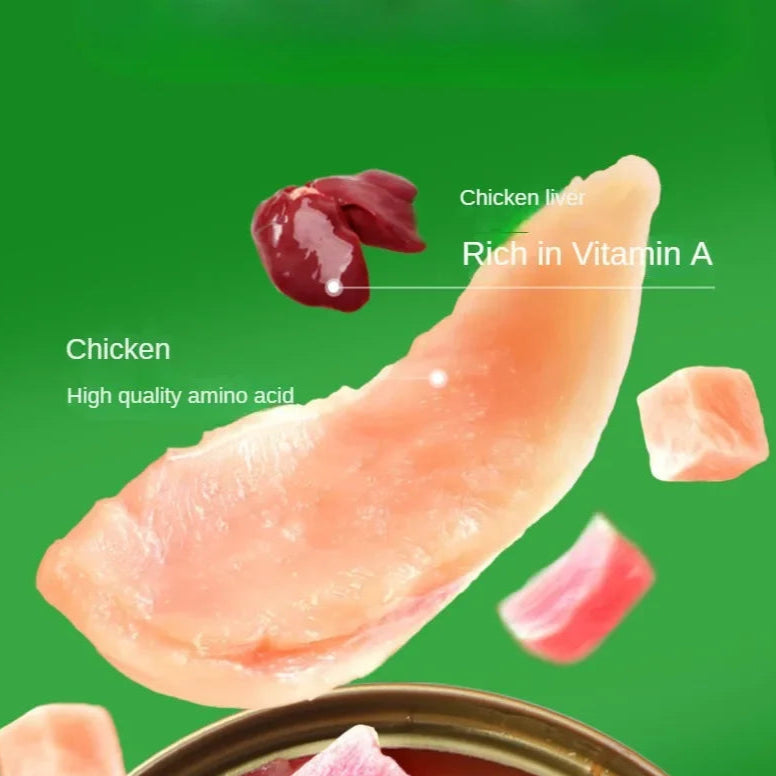 Wet Cat Food 85g, Canned Chicken, Nourishing Meat Puree