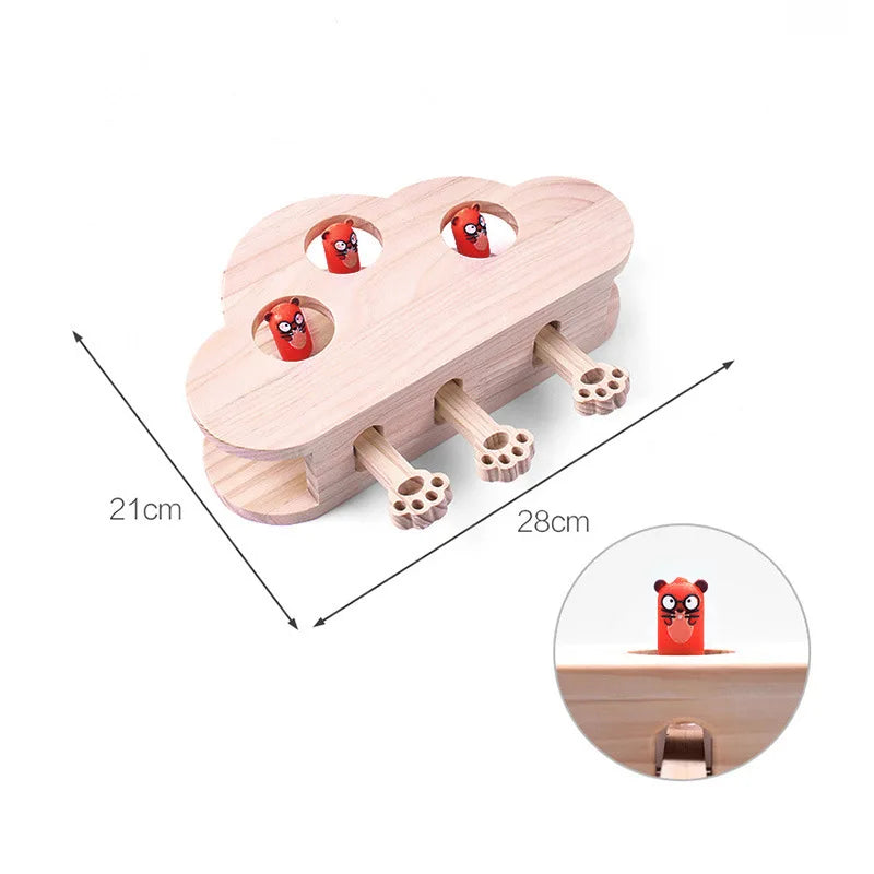 Whack-a-mole Interactive Solid Wood Cat Toys