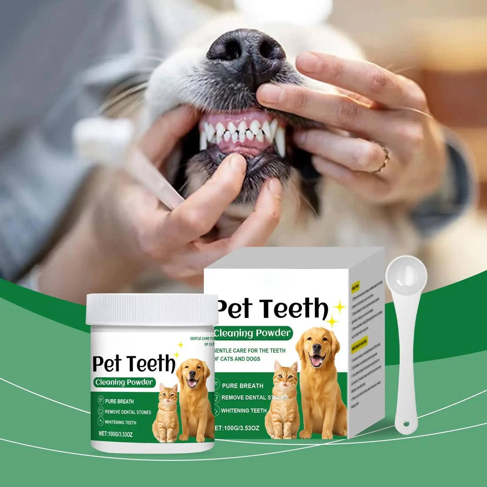 Tooth powder for dogs, bad breath eliminator for dogs