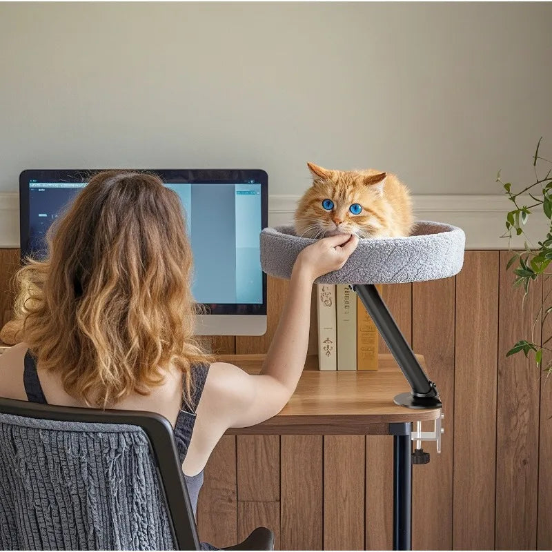 Comfortable and soft round office cat bed