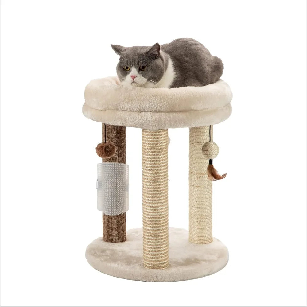 Small Cat Tree, Scratching Post with Soft Tower Bed