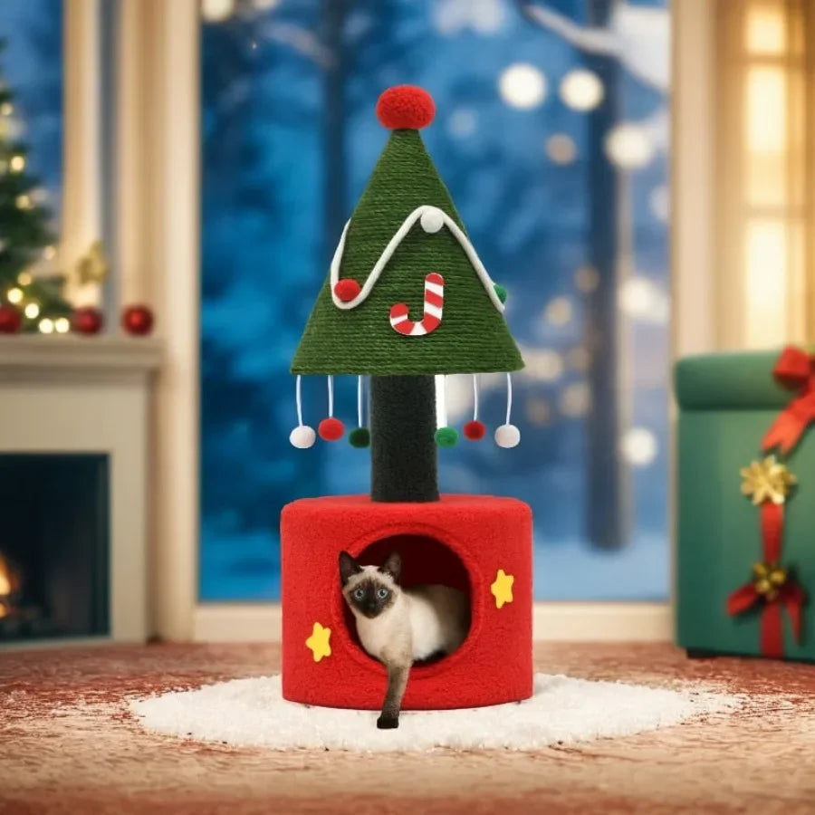 32 Cute Cat Christmas Trees with Cat Scratching Post