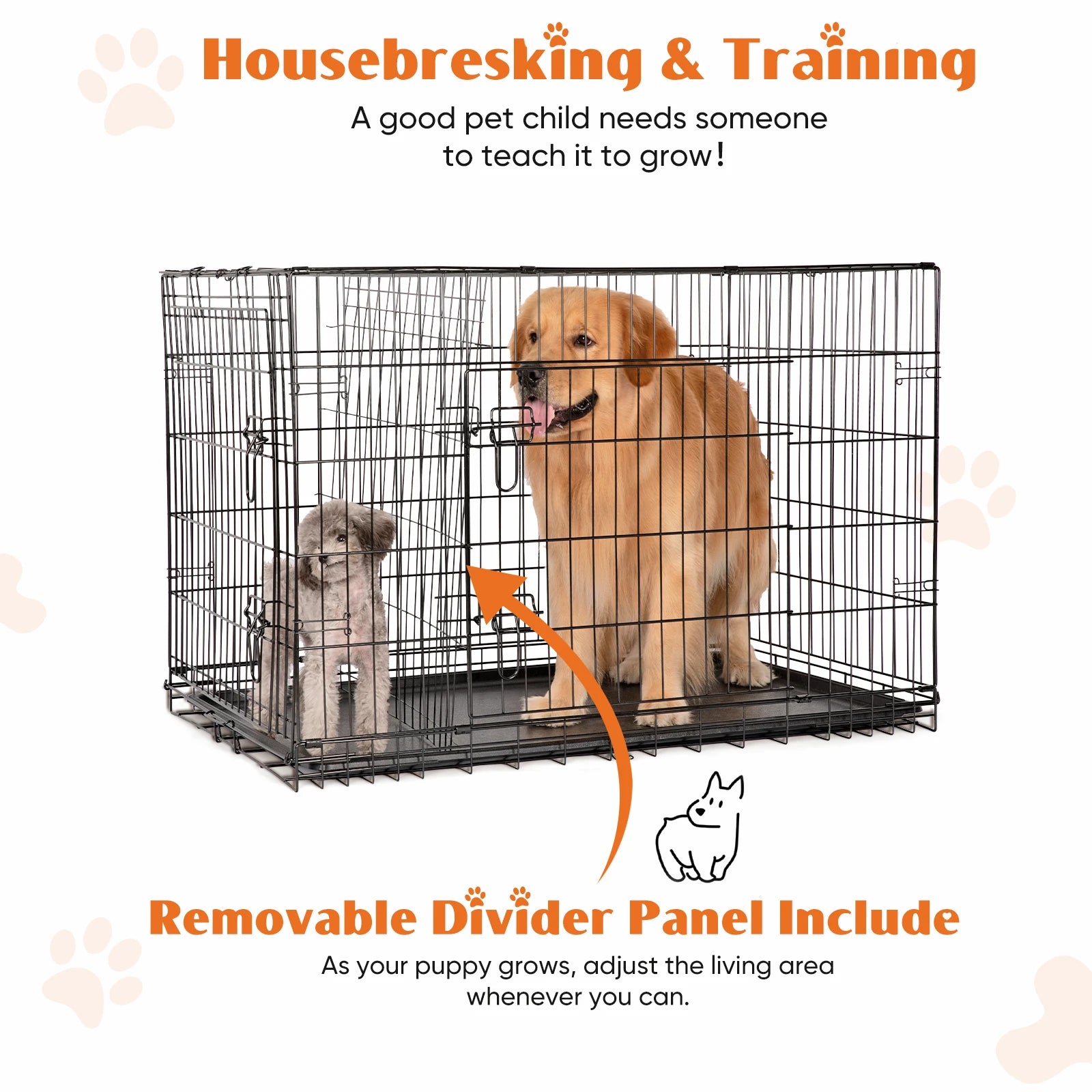 Collapsible wire dog cage