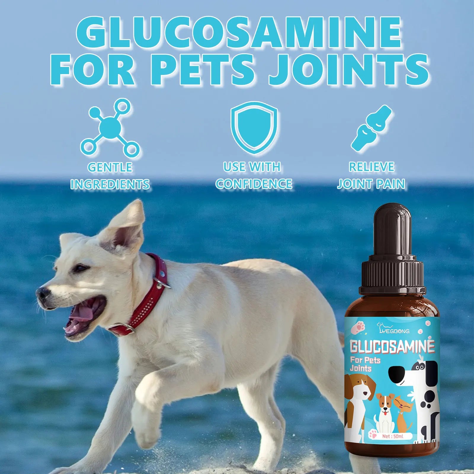Glucosamine Drops for Pets (50ml) - For the relief of joint pain and discomfort in cats and dogs