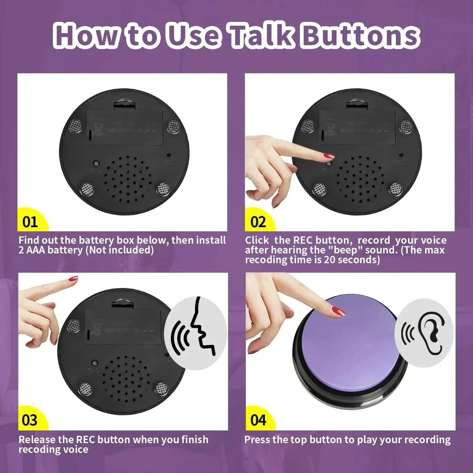 Dog Communication Buttons Voice Recording Button for Pet Training