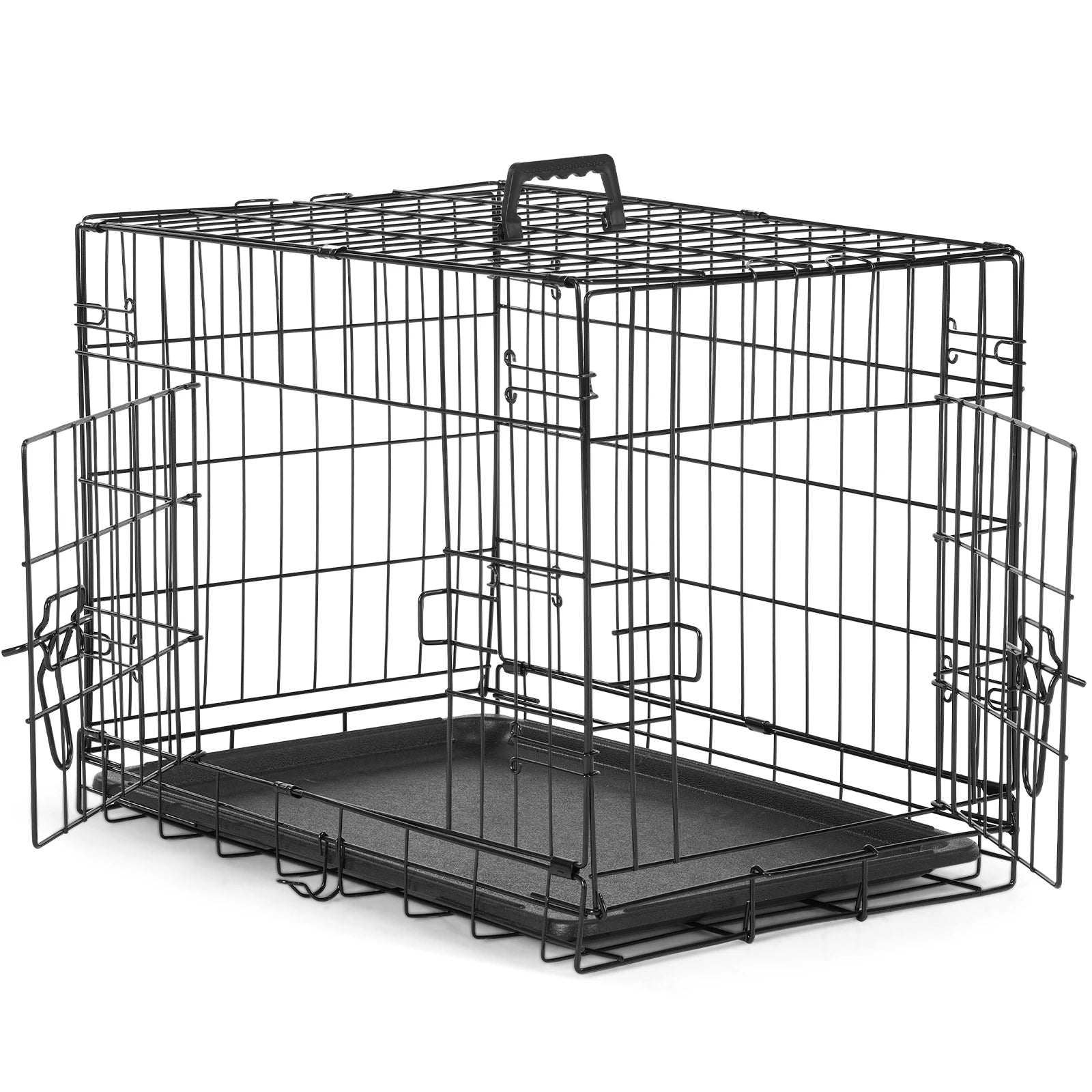 Collapsible wire dog cage