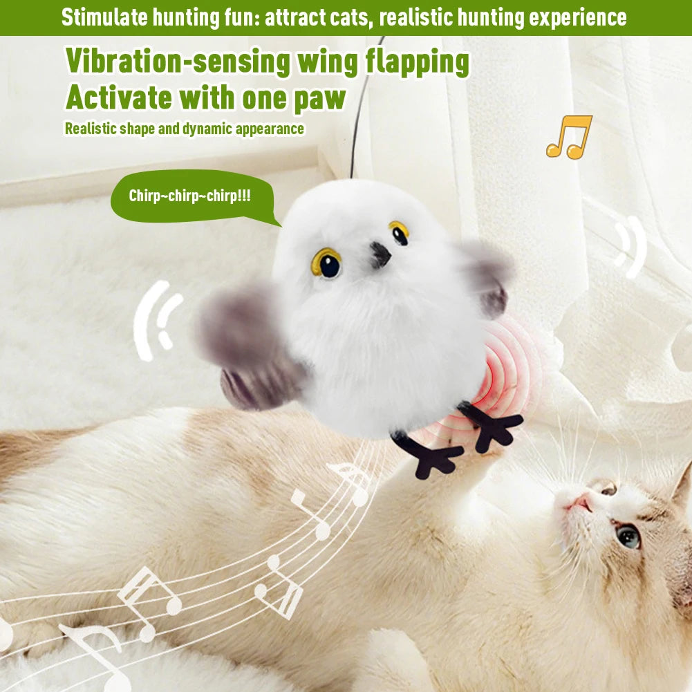 Chirping Bird Catnip Toy Flapping Bird