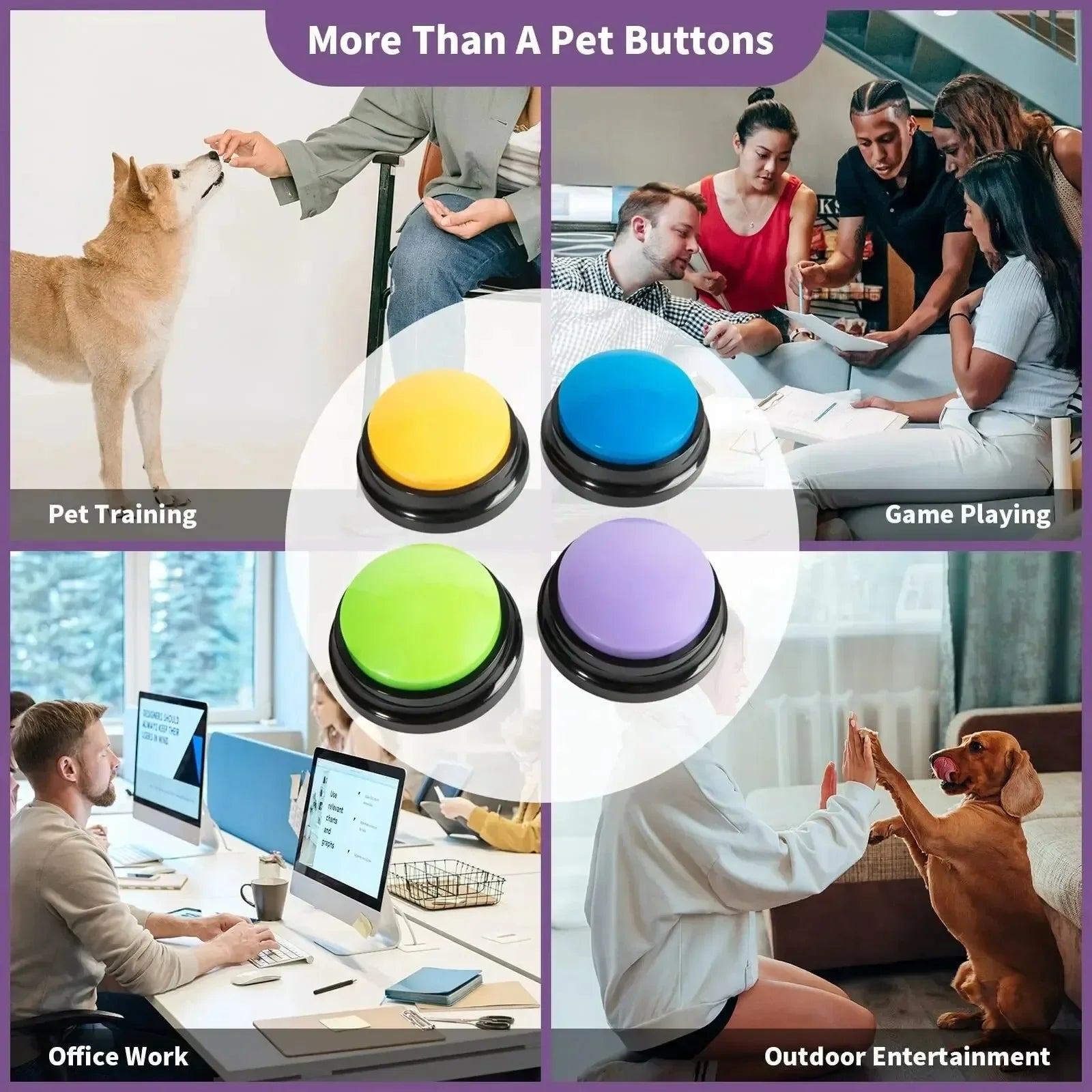 Dog Communication Buttons Voice Recording Button for Pet Training