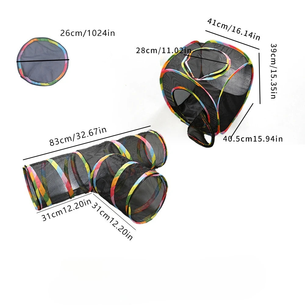 Summer Foldable Cat Tent Outdoor Mesh Tunnel Cat Tent
