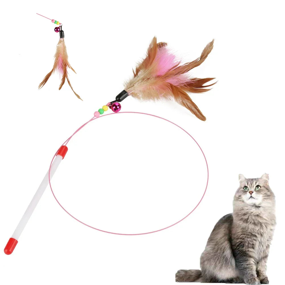 1-10 Pieces Interactive Feather Toy Accessories for Cats