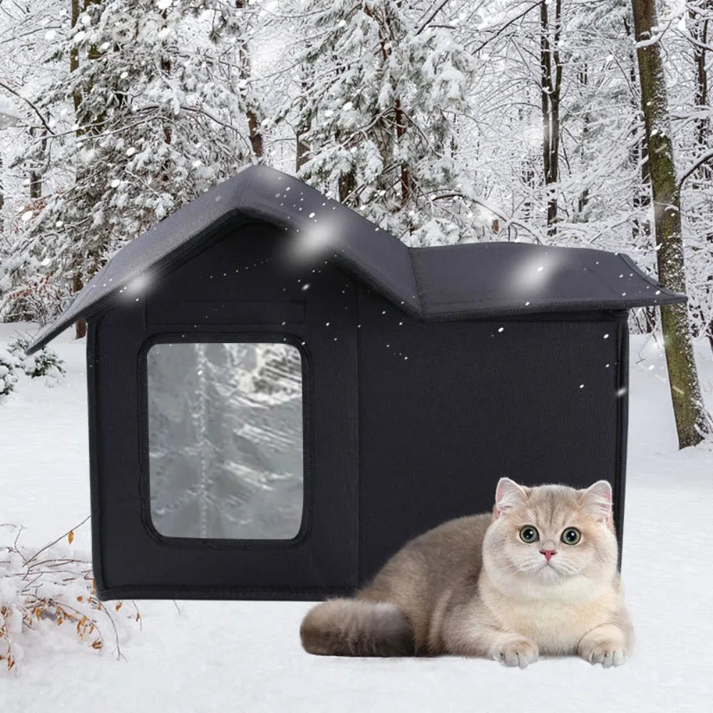 Waterproof Outdoor Cat House with Detachable Roof