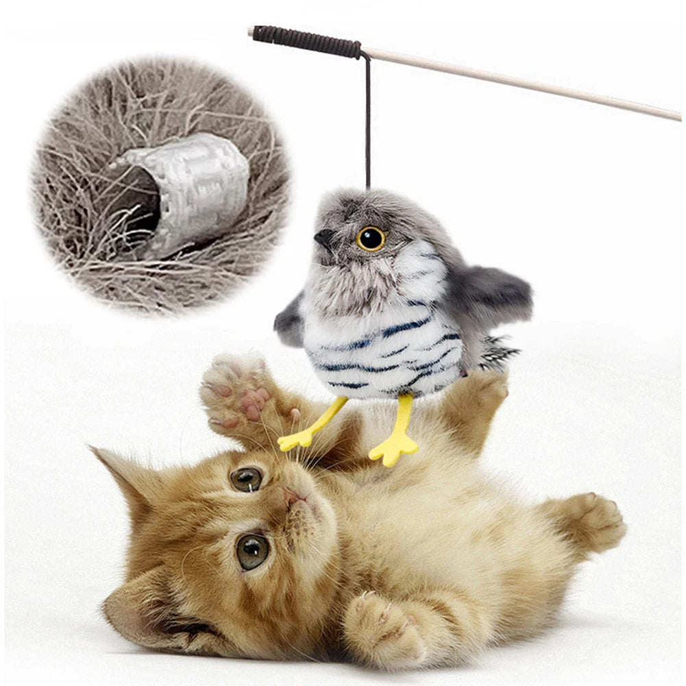 Chirping Bird Catnip Toy Flapping Bird