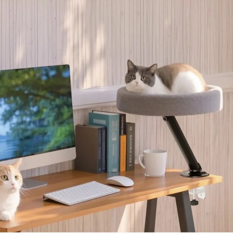 Comfortable and soft round office cat bed
