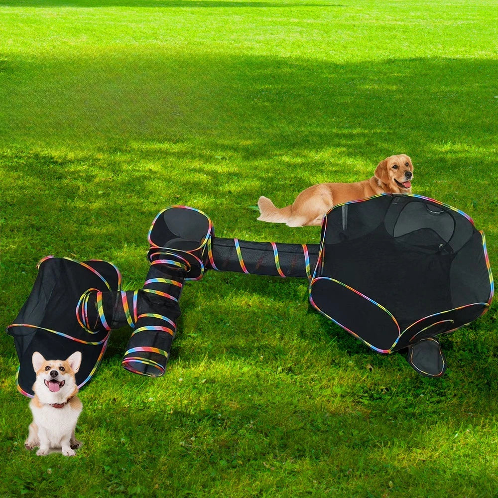 Summer Foldable Cat Tent Outdoor Mesh Tunnel Cat Tent