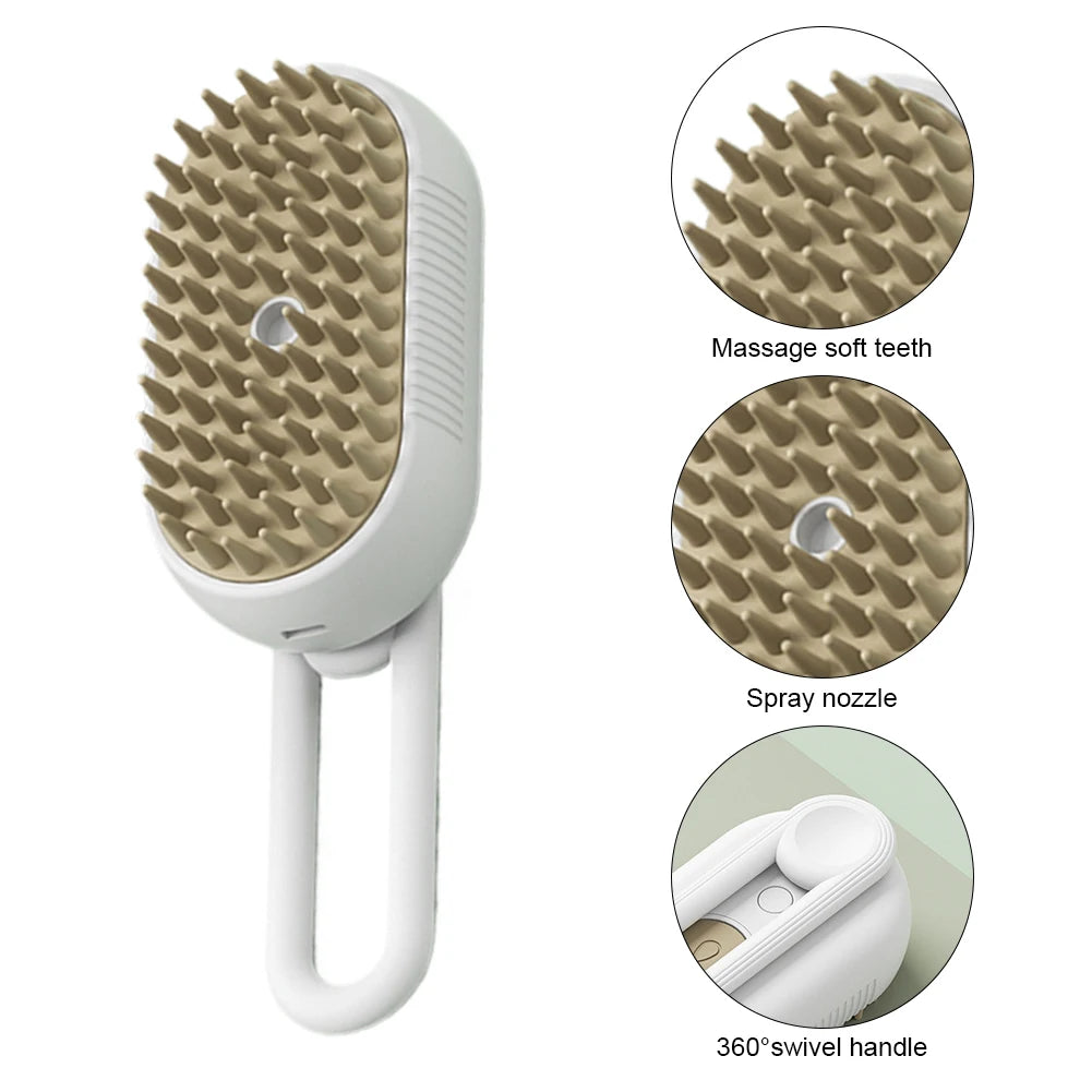 3 in 1 Electric Spray Cat Hair Brushes USB Rechargeable