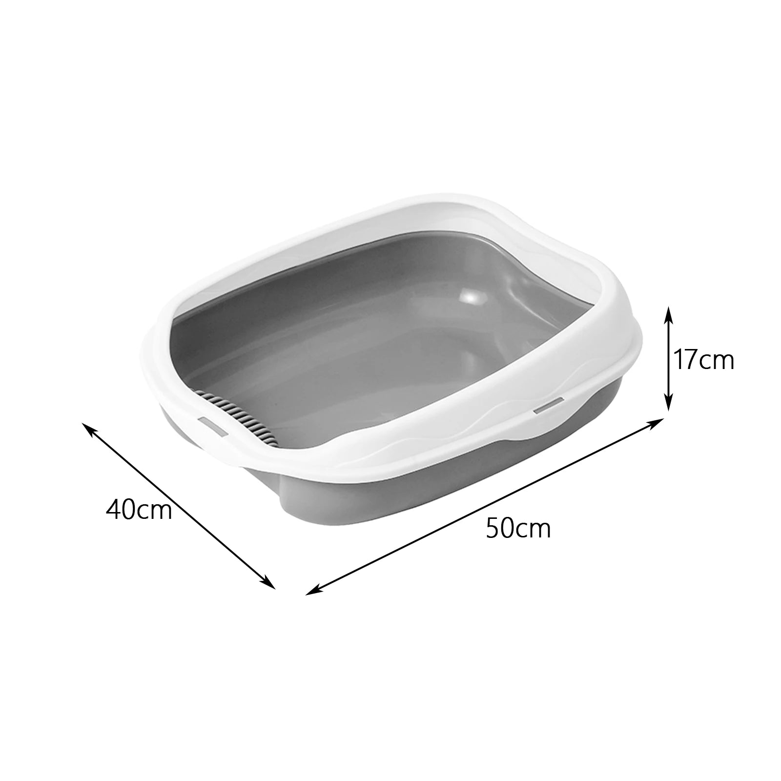 Small semi-enclosed cat litter box with scoop