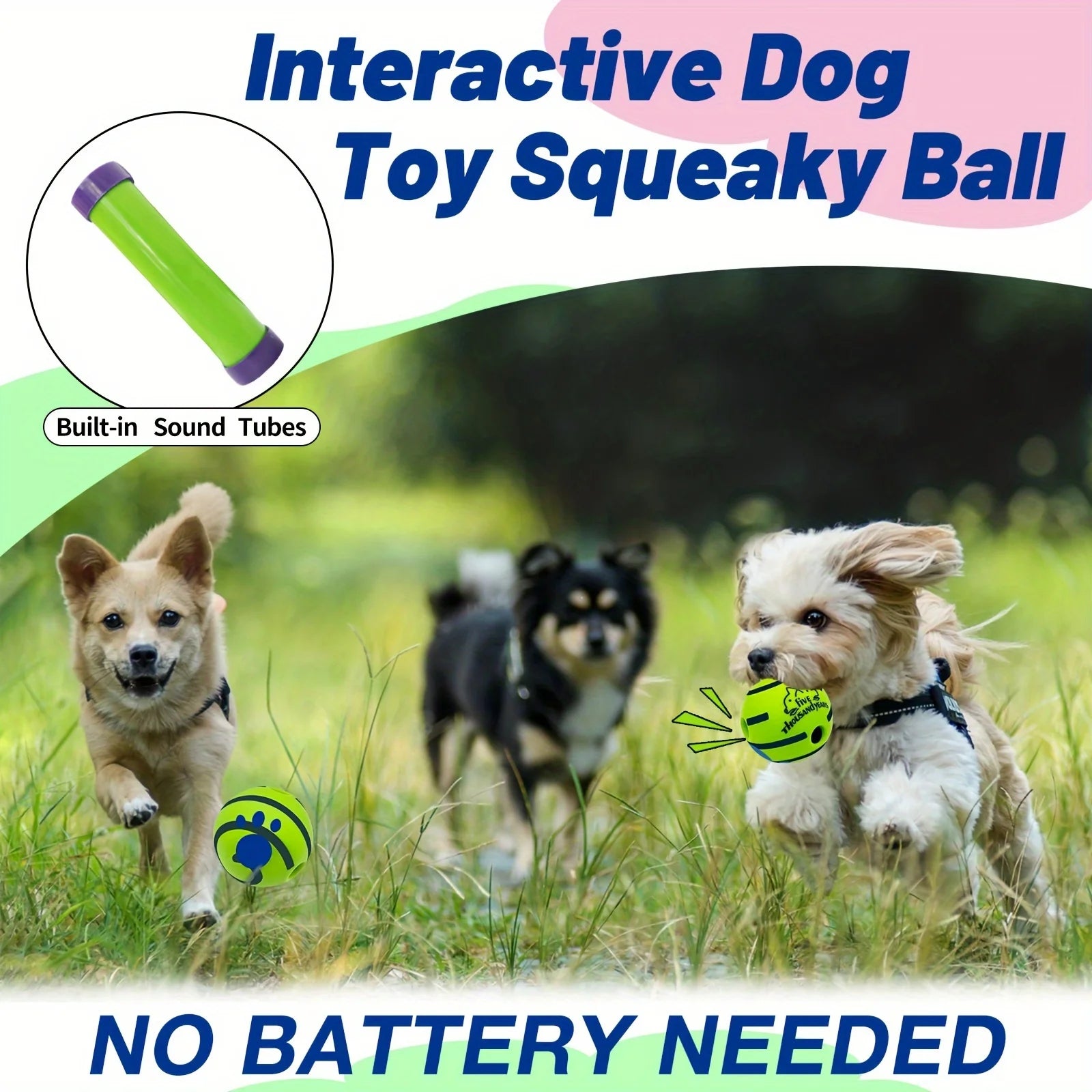 Squeaky Giggle Wobble Ball for All Dog Breeds with Entertaining Sounds