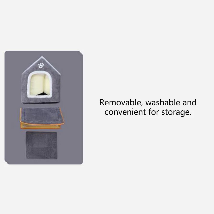 Foldable Indoor Memory Foam Dog House with Cushion
