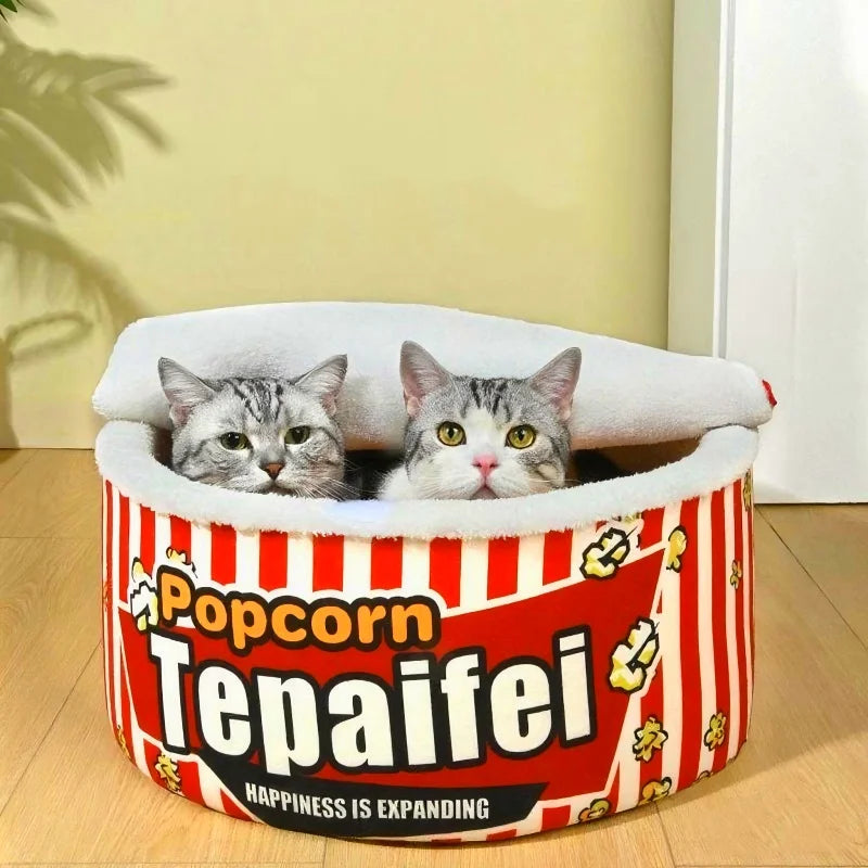 Popcorn Cat Sleeping Nest Warm Winter Pet Nest