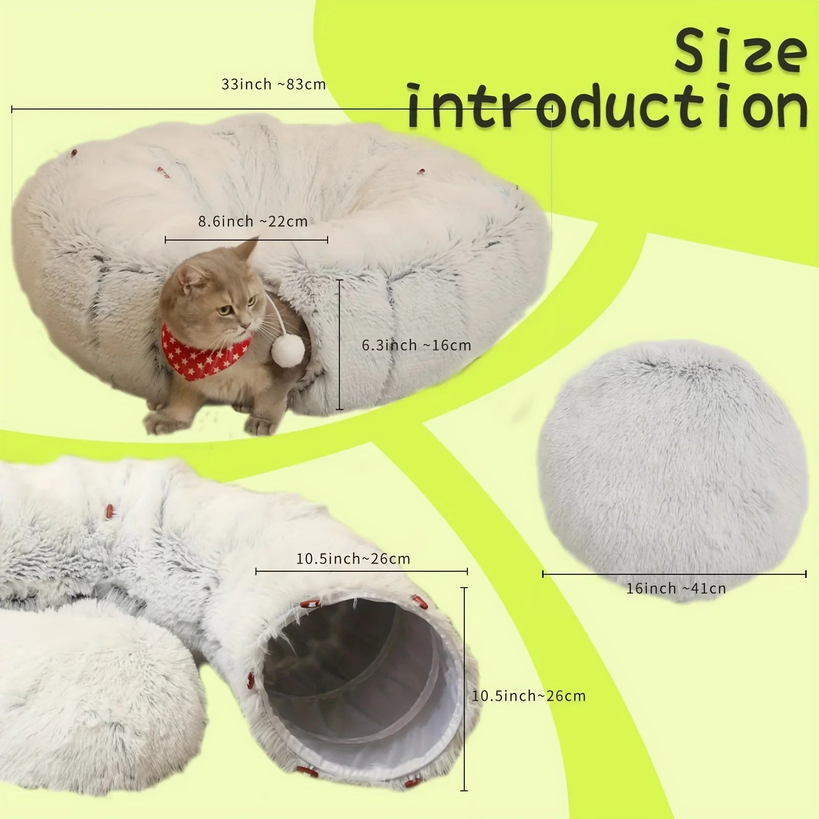 Luxury Cat tunnel, warm, foldable, removable, and washable