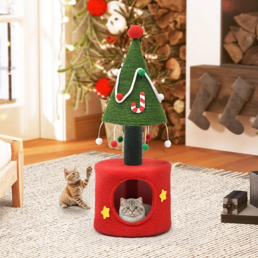 32 Cute Cat Christmas Trees with Cat Scratching Post