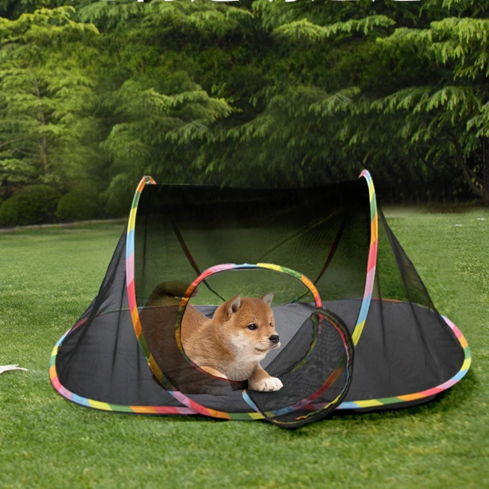 Summer Foldable Cat Tent Outdoor Mesh Tunnel Cat Tent