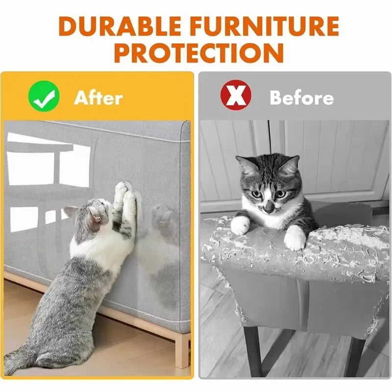 Self-adhesive transparent tape to protect furniture from cat scratches