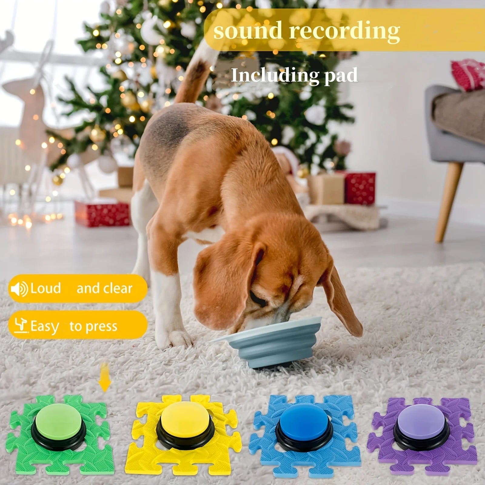 4pcs Recordable Talking Button With Pad Interactive Toy Dog