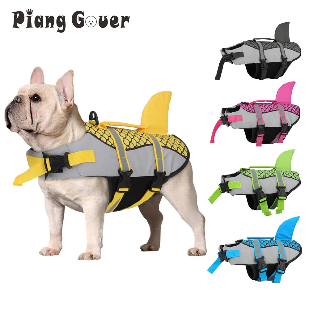 Scales Shark Dog Swimwear, Pet Life Jacket