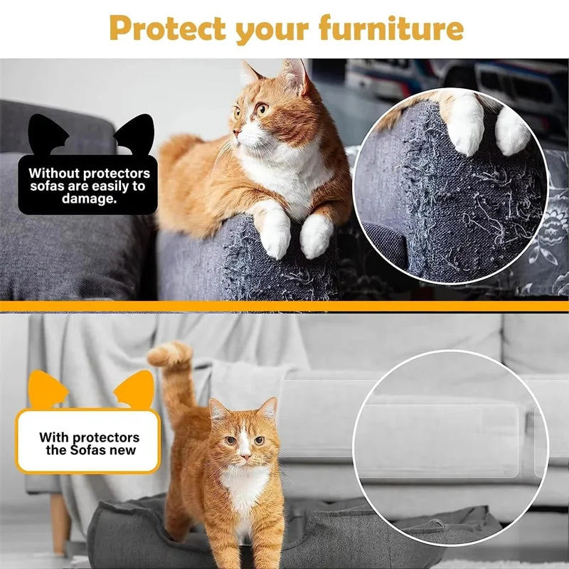 Self-adhesive transparent tape to protect furniture from cat scratches