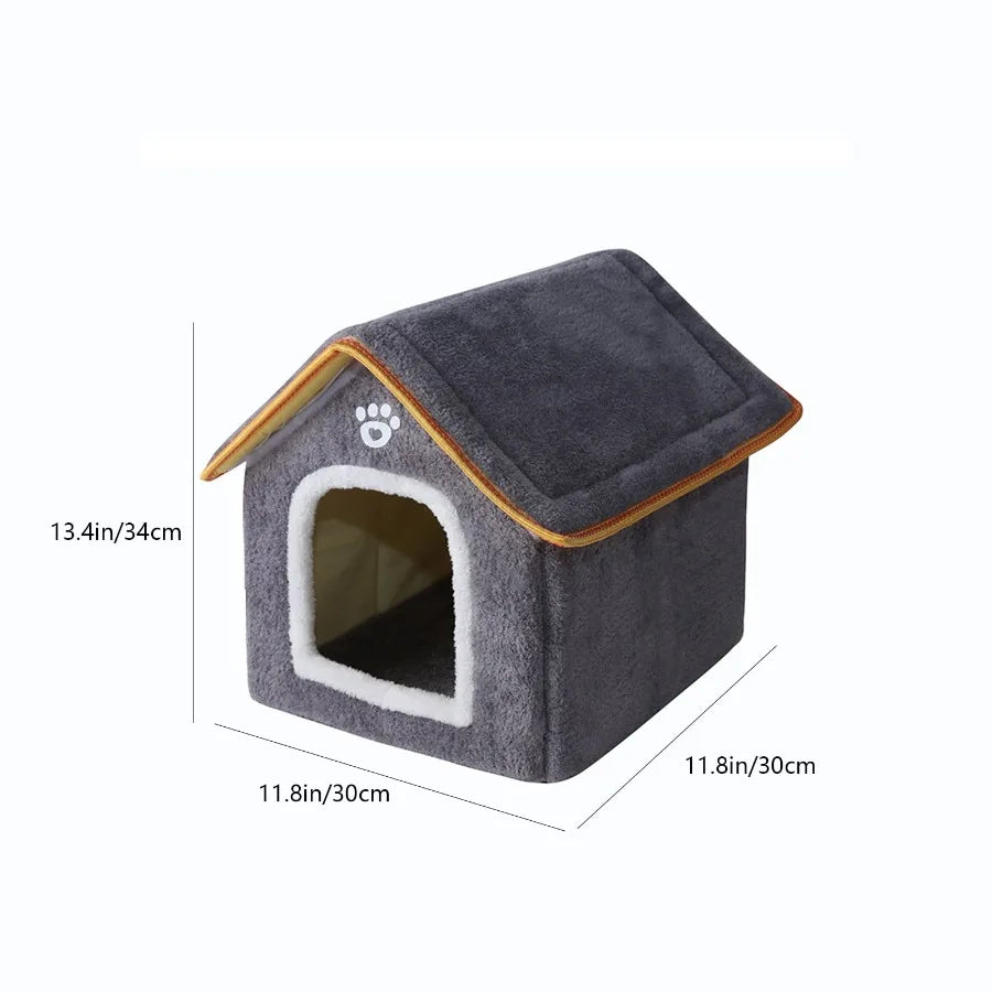 Foldable Indoor Memory Foam Dog House with Cushion