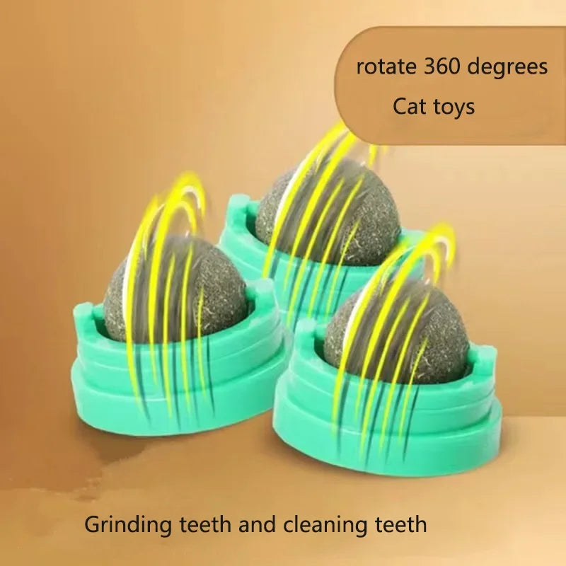 Catnip Cat Wall Stick-on Ball Toy